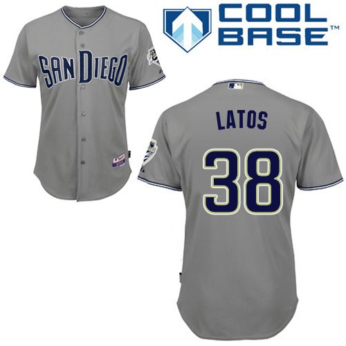 Fashion San Diego Padres 38 Mat Latos Grey Cool Base MLB Jersey Baseball MLB Jerseys